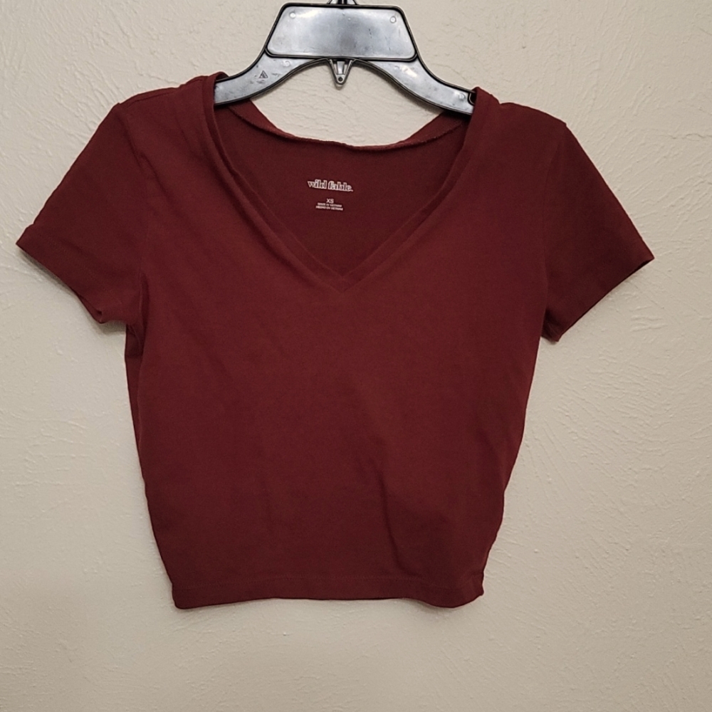 Womens XS Wild Fable burgundy crop top